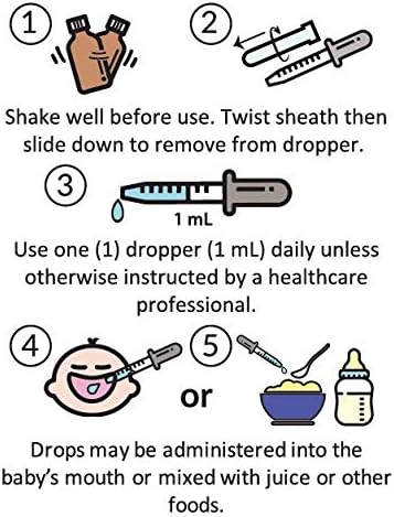 Kiddivit Baby Zinc Liquid Drops with Elderberry, Vitamin D3 & C - 60 Daily Servings, 2 Fl Oz (60 mL) - Inulin Fortified (Prebiotic, Dietary Fiber) - Sugar Free, Gluten Free, Vegetarian Friendly