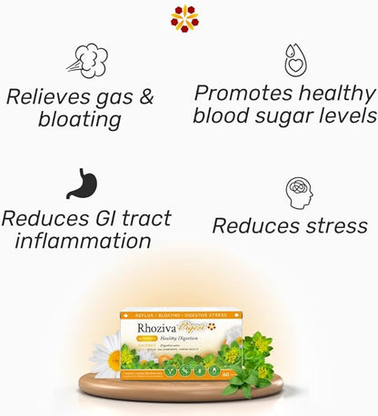 Digest Gut Health Supplement with Digestive Enzymes for Men & Women - Probiotics & Prebiotics for Gut Health - Reflux & Debloating for Women & Men - Daily Synbiotic Gut Vitamins - 60 Capsules