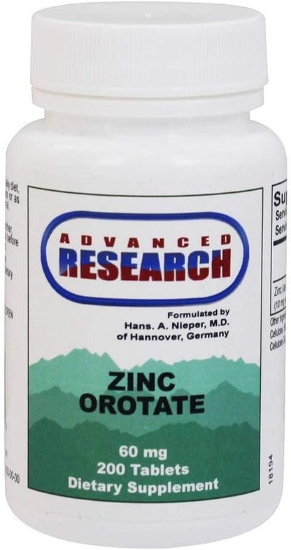 Nutrient Carriers Zinc 60 mg 200 Tablets