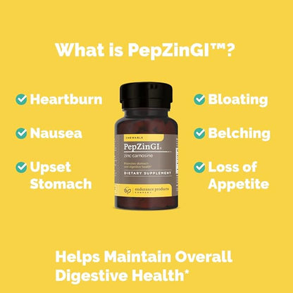 Zinc - PepZinGI 75mg for Immune Function & Digestive Health Support 60 Chewable Tablets and ENDUR-ACIN Niacin - Vitamin B3 Niacin 500mg Extended Release & Low-Flush, 200 Tablets