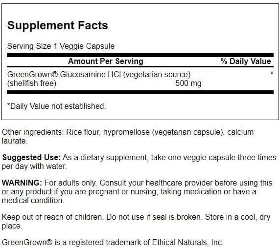 Swanson Vegetarian Glucosamine - Shellfish Free 500 Milligrams 90 Veg Capsules