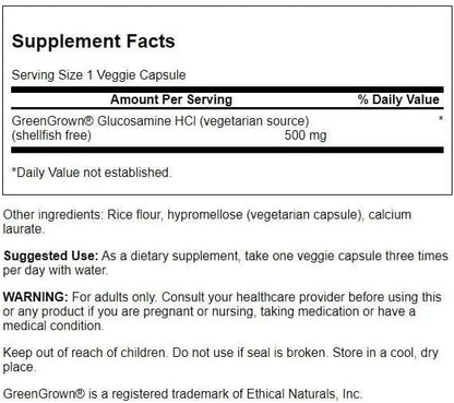 Swanson Vegetarian Glucosamine - Shellfish Free 500 Milligrams 90 Veg Capsules