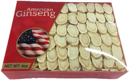 Hand-Selected A Grade American Ginseng Medium Slice (4 Oz. Box)