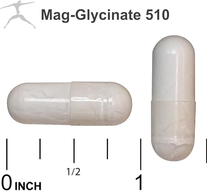 Mag Glycinate 510 – Magnesium Glycinate – Nutritional Supplement for Stress, Heart Health, Nerves, Muscles, Energy, and Metabolism* - (100 Capsules)