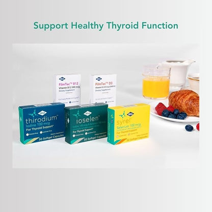 Thirodium - Thyroid Support Supplement - 100mcg Iodine (Sodium Iodate) - 30 Soft-Gel Capsules for Increased Absorption - Gluten-Free, Lactose-Free, Sugar-Free, Non-GMO
