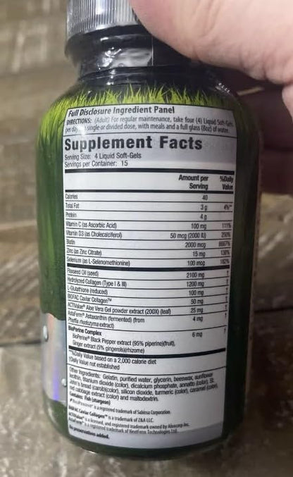 Irwin Naturals Collagen Peptides + Astaxanthin, Type I, II & III, 60 Liquid Soft-Gels