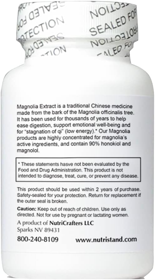 Magnolia Max 100mg 60 Capsules - Even Ratio Honokiol and Magnolol for Calming, Relaxation, and a Good Mood.