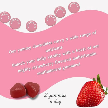 SOHM Multivitamins Gummies, 60 Count, Supports Healthy Life, Vitamin A, Vitamin C,Vitamin E,Vitamin D3,Folic Acid Gummies,Multivitamins for Men and Women