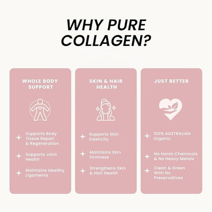 Organic Collagen Australia Beauty Brilliance Pure Collagen & Strawberry Capsules, 120 Count
