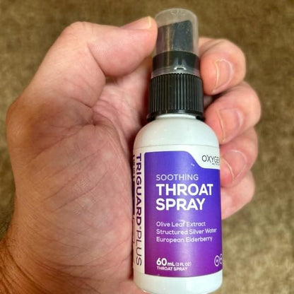 TriGuard Plus Throat Spray | Elderberry Extract, Olive Leaf Extract and Colloidal Silver Water 3-in-1 Immune Support Throat Spray | Powerful Immune System Booster | Great Taste, 2oz, Made in USA