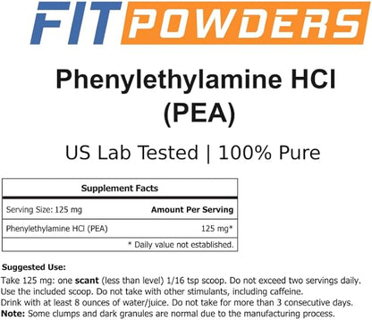 Beta Phenylethylamine HCl Pea Powder (Phenethylamine), Phenylethylamine Powder for Serotonin, Dopamine, and Energy Boost