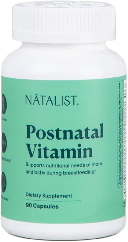 NATALIST Postnatal Vitamin Postpartum Essentials for Women - Mom & Baby Multivitamin & Breastfeeding Nutrition, Daily Wellness Supports Energy & Early Development While Nursing - 90 Capsules
