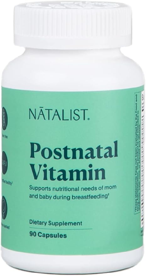 NATALIST Postnatal Vitamin Postpartum Essentials for Women - Mom & Baby Multivitamin & Breastfeeding Nutrition, Daily Wellness Supports Energy & Early Development While Nursing - 90 Capsules