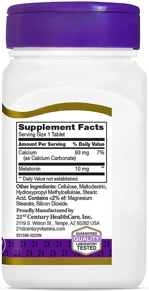 21st Century Melatonin 10 Mg Prolonged Release, 120 Count