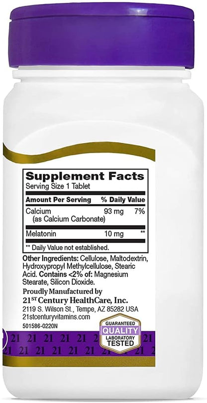 21st Century Melatonin 10 Mg Prolonged Release, 120 Count
