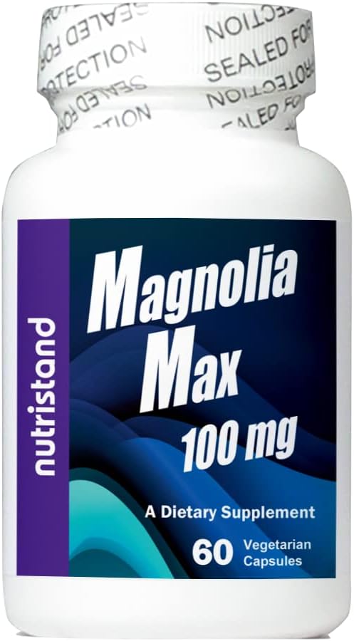 Magnolia Max 100mg 60 Capsules - Even Ratio Honokiol and Magnolol for Calming, Relaxation, and a Good Mood.