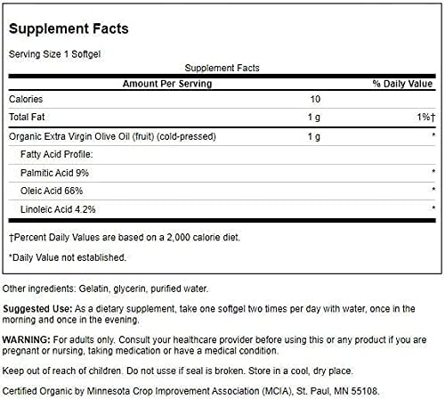 Swanson Extra Virgin Olive Oil - Natural Supplement Supporting Cardiovascular Health w/Essential Fatty Acids - Made w/Organic Cold-Pressed Olive Fruit - (120 Softgels, 1g Each) (3 Pack)