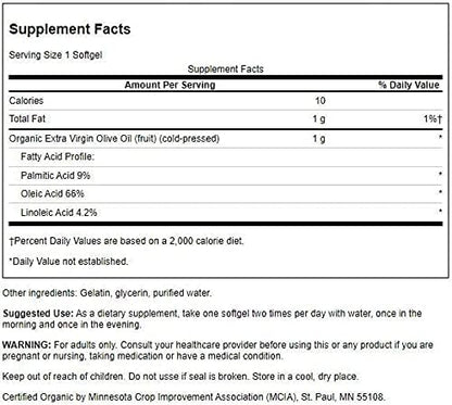 Swanson Extra Virgin Olive Oil - Natural Supplement Supporting Cardiovascular Health w/Essential Fatty Acids - Made w/Organic Cold-Pressed Olive Fruit - (120 Softgels, 1g Each) (3 Pack)