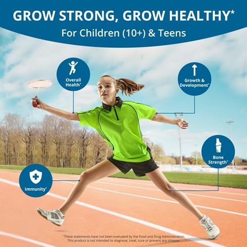 NuBest Grow Power Height Supplement with Calcium, Magnesium, Vitamin D3, Zinc for Age 10+ Height Growth, Grow Taller, Increase Height Growth Natural - Free of Growth Hormone - 60 Growth Capsules