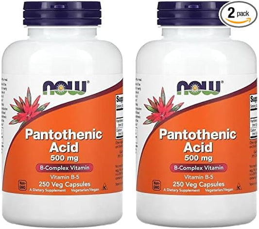 Now Supplements, Pantothenic Acid (Vitamin B-5) 500 mg, B-Complex Vitamin, 250 Capsules (Pack of 2)