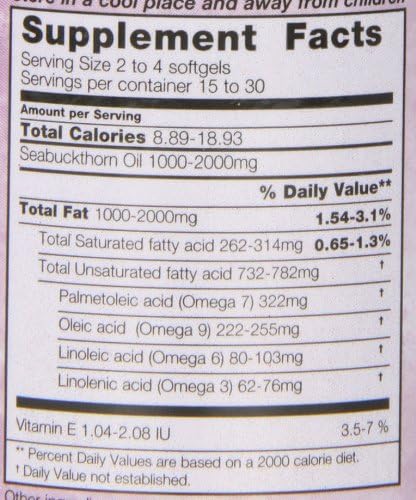 Seabuckthorn Oil, 120 Softgels, 500mg each