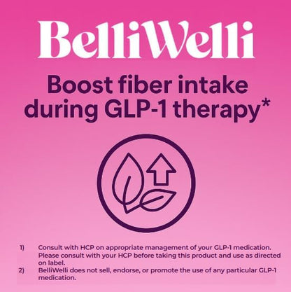 BelliWelli Fiber Supplement for Women & Men – Premium Daily Fiber Powder from Organic Acacia with Added Collagen, Electrolytes & Probiotics – No Bloat, Constipation & Gut Health Support (Orange Yuzu)