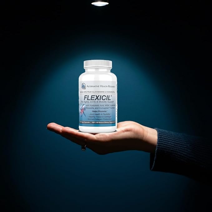 Flexicil Advanced Joint Mobility & Support | Glucosamine, Chondroitin, MSM, Hyaluronic Acid, Turmeric, Boswellia | Broad-Spectrum Bio-Enhanced Ingredients | 120 Vege-Capsules | 30-Day Supply