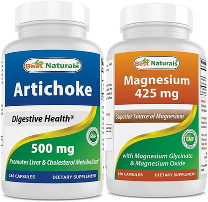 Best Naturals Artichoke Extract 10000 mg & Magnesium Glycinate 425 mg