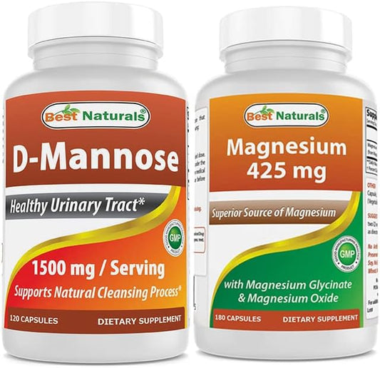 Best Naturals D-Mannose 1500 mg & Magnesium Glycinate 425 mg