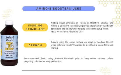Amino-B Booster 8 oz. Bottle, Liquid Protein Vital for Bee Health