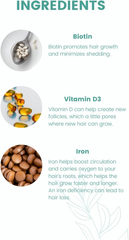 KeroHair Complete Supplement with Vitamins and Biotin I 60 Capsules for Strong and Healthy Hair Growth - Prevents Hair Loss | Approved* Enriched with Extra Biotin and Vitamin B