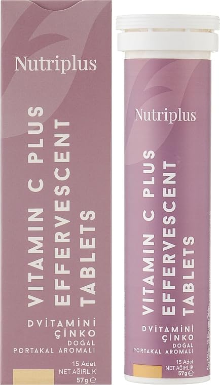 FARMASi Effervescent Vitamin C Plus Nutriplus Tablets, 15 pcs - Immune Support, Refreshing Citrus Flavor, Daily Vitamin, Supplements, Vitamin C, Essential Nutrients, Overall Vitality