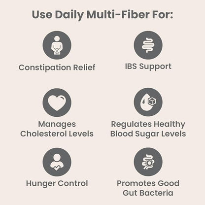 nbpure Daily Fiber Powder Blend for Digestive Health, Cholesterol Support, Healthy Weight Management - with Prebiotic, Insoluble, Soluble Fiber + 4 Probiotic Strains, Savory Mocha, Gusset, 45 Servings