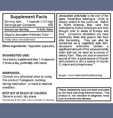Salem Botanical Nutritional Supplement Capsules, Jerusalem Artichoke, 100 Count