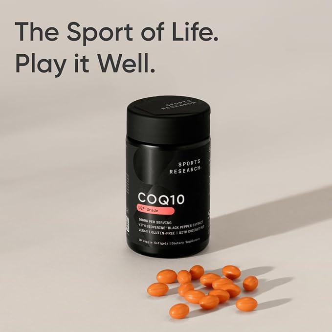 CoQ10 (100mg) Enhanced with Coconut Oil & Bioperine (Black Pepper) for Better Absorption | Vegan Certified and Non-GMO Verified (30 Veggie Softgels)