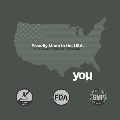 You2.0 Powerhouse Superfood with Seamoss, Shilajit, Ashwagandha, Berberine, Maca, Black Seed Oil, Turmeric, Vitamin C, D, B12, K2 - Moringa, Apple Cider, Made in USA for Overall Health & Immunity