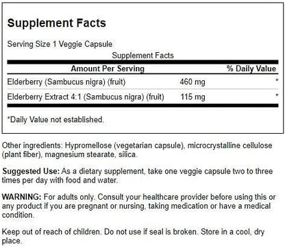 Swanson Elderberry 575 Milligrams 120 Veg Capsules