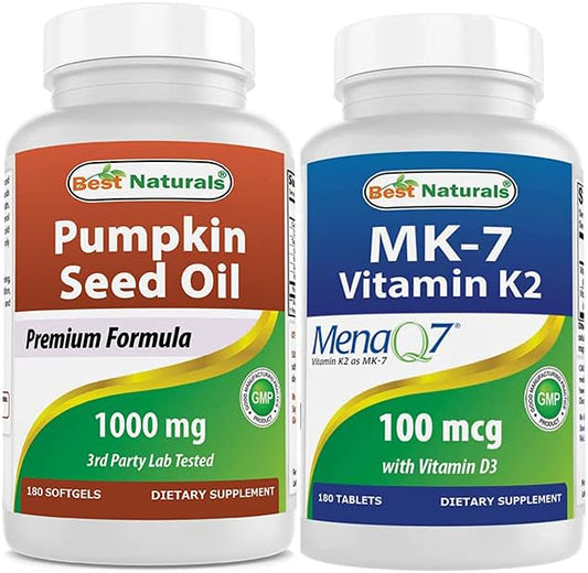 Pumpkin Seed Oil 1000 mg & Vitamin K2 (MK7) with D3