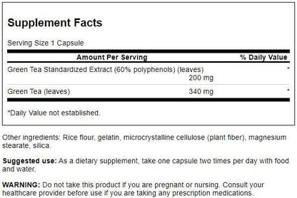 Swanson Green Tea Extract (Standardized) 120 Capsules