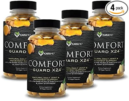 KaraMD Comfort Guard X24 | Joint & Movement Support Supplement | Turmeric Curcumin, Boswellia & Ginger | Ease Muscle Discomfort & Joint Stiffness | Non-GMO, Gluten Free & Vegan Friendly (120 Servings)