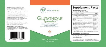 Glutathione Symmetry | S-Acetyl Glutathione Supplement | Antioxidants & Detoxification Supplement | Natural Cellular Support | All-Natural, Vegan, Non-GMO, 120 caps