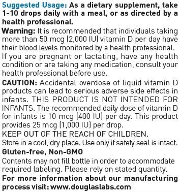 Douglas Laboratories Liquid Vitamin D3 | Supports Bones, Cell Growth, Neuromuscular and Immune Function | 0.75 fl. oz.