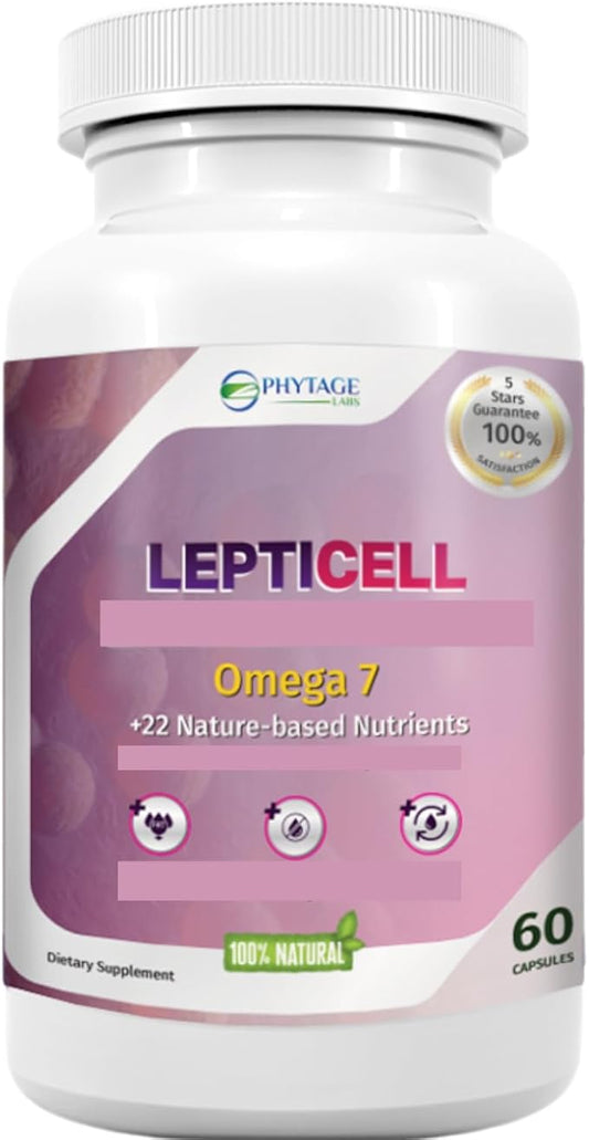 LeptiCell Advanced Wellness Supplement – Enhances Skin Elasticity, Supports Healthy Blood Pressure – with Damiana, Dong Quai, Omega-7s – Antioxidant-Rich Formula for Youthful Skin – 60 Capsules