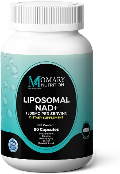 Liposomal NAD+ Supplement with Resveratrol and Japanese Knotweed Extract, Support Cellular Health Stamina Healthy Aging Energy Metabolic Repair, Vegan, Gluten Free, Non-GMO, 90Capsule