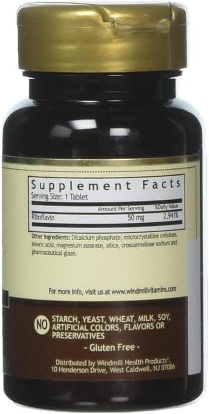 Windmill Vitamin B-2 50 mg Tablets - 100 ea (6 Pack)