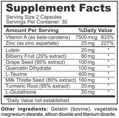 Vision Complete Natural Eye Support Formula Maximum Strength Vision Support Blend of Lutein in One Daily Vision Supplement.