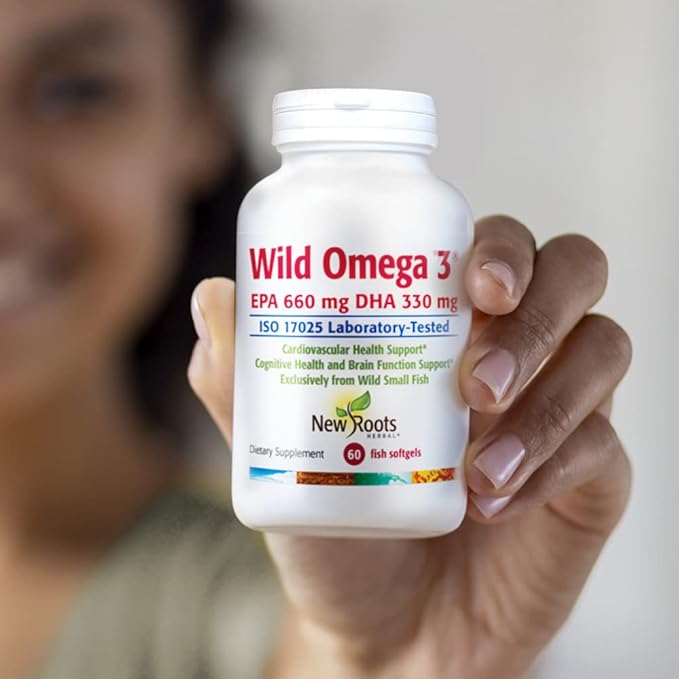 New Roots | Wild Omega 3 Fish Oil Supplement | Ultra Pure Pharmaceutical-Grade with Highest Concentration Vitamin E (60 Softgels), Best EPA DHA Ratio 2:1 for Optimal Heart and Brain Health