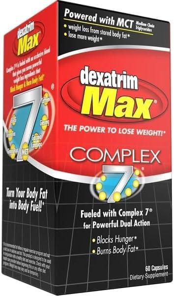 ILIOS Dexatrim Max Complex-7 | Lose Weight & Burn Fat w/Seven Healthy Ingredients Designed to Boost Energy & Reduce Hunger, Packed, 60 Capsules, 1 Pack