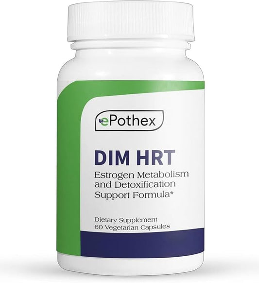 DIM HRT - Estrogen Metabolism + Detoxification Support Formula for Men and Women | DIM + SGS TrueBroc | Hormone Balance, Menopause, Hot Flashes Relief | Gluten-Free, Non-GMO | 60 Capsules