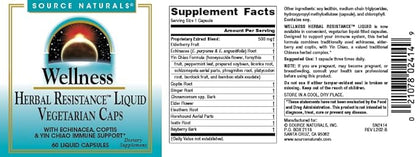 Source Naturals Wellness Herbal Resistance, Echinacea, Coptis & Yin Chiao Immune Support *- 60 Capsules